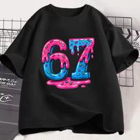 Funny Six Seven 67 Brainrot Print Short Sleeve T Shirt Men Women Fashion Gaming Meme T-Shirt Y2k Casual Tees Tops for Boys Girls S įvairiaspalvis