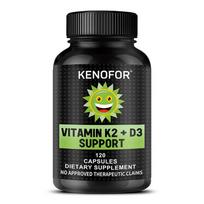 Vitamin K2 + D3 Dietary Supplement, With Calcium, Iron, 120 Capsules Per Bottle 120 Capsules