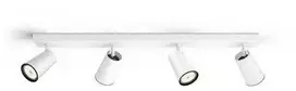 Lubinis šviestuvas Prožektorius LED Philips myLiving Paisley, 4xGU10, 5.5W, IP20, Metalinis, Aliuminio spalvos