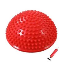 Balance Ball Anti-Slip Thickened Base Hemispheric Massage Design Sensory Development Non-turning Balance Trainer Preschool Balance Activity Toy raudona