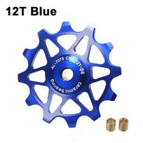Roller MTB Ceramic Bearing Road  Bike Bearing Rear Derailleur Pulley Ceramic Pulley Rear Derailleur blue-12T