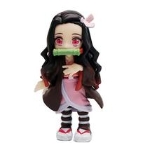 Demon Slayer Nezuko Tanjiro Figures Set (6PCS) - Movable Joints Anime Collectible Model with Muzan Kibutsuji žalia
