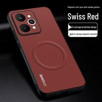 Realme 15 & 15Pro Drop-Proof Magnetic Phone Case: Full Coverage, High-End Fashion with Texture Design. Realme 15 šveicariška raudona spalva