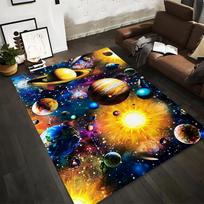 Colorful Solar System and Space Planets Printed Living Room Carpet  Suitable for use as an anti-slip for living room bedroom sofas 40x60cm( 15x23in )