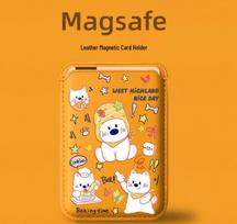 Graffiti Line Leather MAGsafe Magnetic Card Holder & Apple Phone Case Compatible Single Card Holder