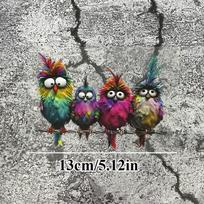 1PC Funny Cute Bird Window Glass Decorative Stickers for Wall Mirror Toilet Festival Home Decoration Self-adhesive Vinyl Decals (as the picture,Long13CM)