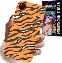 Etui Do Samsung Galaxy Xcover 7 - Plecki W Tygrysie Paski Pokrowiec +Szkło