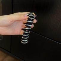 Rhinestone Telephone Line Hair Loop Spiral Coil Rubber Bubble Braid Headband Hair Accessories Elastic Bands Head Rope Ponytail juoda
