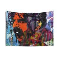 Frank Zappa indoor graffiti scream tapestry 75x100 juoda