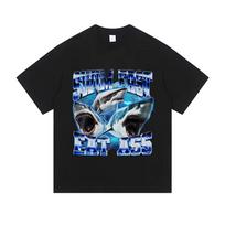 Tralalero Tralala Funny Swim Fast Eat Ass Shark Graphic T Shirts Men Women Summer Casual Humor Short Sleeve Male Fashion T-shirt S įvairiaspalvis
