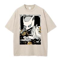 JoJos Bizarre Adventure Killer Queen Printed Tee Men Women Washed Cotton Tshirts Manga Vintage T Shirt Harajuku Male Tshirt S