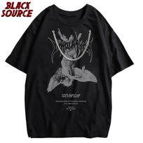 Harajuku Art Fallen Angel Mens Tshirt Summer Cool Unisex Hip Hop Funny Printed Tshirt Casual T Shirt Streetwear Tops S