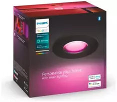 Philips „Hue Baltas and color ambience Xamento“ įleidžiamas prožektorius, išmanusis apšvietimo taškinis šviestuvas, „Bluetooth“ / „Zigbee“, juodas, LED, plastikas, baltas