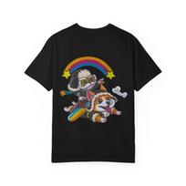 Funny Flying Corgi Graphic Tee - Cute Dog Pilot Rainbow T-T-Shirt 3XL