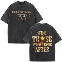 Washed Game Clair Obscur Expedition  Monoco Graphic T Shirts Mens Clothing Fashion Oversized Short Sleeve Tshirts Streetwear S