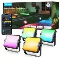 Outdoor „Govee H8057“ lauko prožektoriai 2 | LED prožektoriai | „Wi-Fi“ + „Bluetooth“, RGBWW, IP66