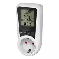 Orno Dwutaryfowy Dviejų tarifų vatmetras, energijos skaičiuoklė su LCD ekranu, 2 atskiri tarifai, vidinė baterija, 16A 230V, „Schuko“ versija