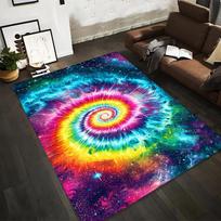 Colorful Galaxy Spiral Pattern Carpet with Cosmic Tie-Dye Design Suitable for use as an anti-slip for living room bedroom sofas 40x60cm( 15x23in )