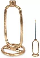Auksinis aliuminio žvakių laikiklis ilgai žvakei, 24 cm