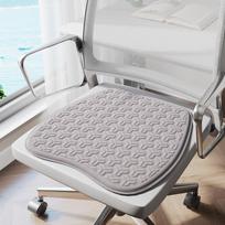 Summer Ice Silk Seat Cushion Breathable Cooling Pad for Office Chair Computer Chair Non-Slip Soft Butt Pad for Long Sitting 40x40cm pilka spalva
