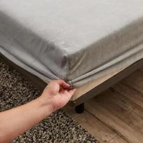 Žieminis pliušas elastingas paklodė dvigulė lova Minkšta šilta aksominė lovatiesė Čiužinio užvalkalas Patalynė apsauga 90 150 160 180 120x200x25cm 1pc šviesiai pilka spalva