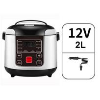 12V 24V elektrinė ryžių viryklė Automobilis Sunkvežimis Multicooker Sriubos košės virimas Maisto garintuvas 2L Elektrinė priešpiečių dėžutė Namų ryžių viryklės