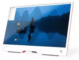 Raspberry Pi monitorius – 15.6 colio IPS LCD ekranas 1920x1080 pikselių HDMI + USB – raudona ir balta