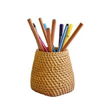 Creative Desktop Decorative Pen Holder Woven Design Tabletop Organizer for Office Home Study Room Accessories one size