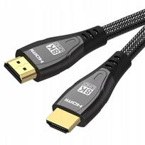 Kabel Hdmi 2.1 Pro 8K 60 Hz 4K 120 Hz 48Gbps Przewód Z Oplotem Grafitowy 5M