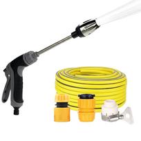 High Pressure Handheld Water Spray Gun with 50ft Hose and Multiple Connectors for Garden Cleaning Car Washing and Outdoor Use One Size