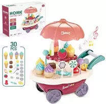 Žaislinis saldainių vežimėlis su priedais CANDY CART