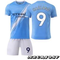 Vaikų „Manchester City“ Haalandas Nr. 9 Futbolo marškinėliai 2025/2026 m. sezonui - Kvėpuojantys, Patvarūs poliesterio, Mėlyni sporto reikmenys 110-120 CM