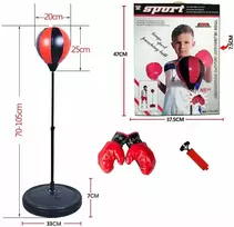 Vaikiškas bokso rinkinys su reguliuojamu stovu (iki 105 cm)