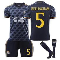 Real Madrid Bellingham Football Jersey 2024-25 Kids Soccer Kit, YSHT Youth Sports Apparel, White/Black, Breathable & Lightweight 100-110 CM balta