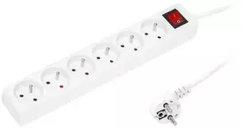 Blow PR-670WSP 6 lizdų maitinimo ilgintuvas su įžeminimu + jungiklis 3m baltas 3x1.5mm