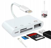 Adapter Czytnik Kart Pamięci Do Apple Iphone Lightning Micro Sd Usb 256Gb