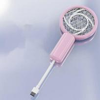 USB Charging Electric Mosquito Swatter Portable Mosquito Trap Fly Zapper Insect Racket  Home rožinė