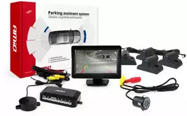 Amio Parkavimo pagalbos sistema TFT01 4,3" su HD-308-LED kamera, 4 juodi jutikliai, sunkvežimiams