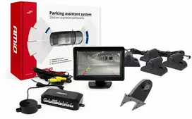 Amio Parkavimo pagalbos sistema TFT01 4,3" su HD-502-IR kamera, 4 juodi jutikliai, sunkvežimiams