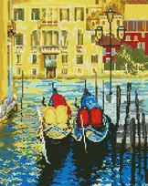 TPS "Venetian gondolas" - Deimantinės mozaikos paveikslas ANT PORĖMIO