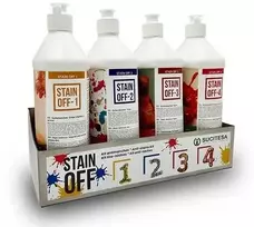 Sucitesa STAIN OFF-KIT audinių dėmių valiklių rinkinys su lentynėle 4x700ml