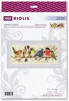 Riolis Kryželio siuvinėjimo rinkinys "Paukščiai ant šakos" 35x15 cm SR2250