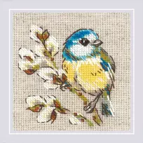 Riolis Kryželiu siuvinėjimo rinkinys „Zylė“ 10x10 cm SR2244