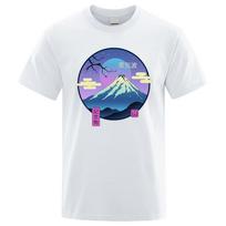 Moonlight Memorial On Mount Fuji Male T-Shirts Brand O-Neck Short Sleeve Breathable Oversize Loose Tops S įvairiaspalvis