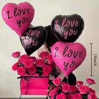 60in Standing Cute Love Teddy Bear-Shaped Balloon for Romantic Valentine's Day Proposal Wedding Birthday Party Decoration Aluminium film