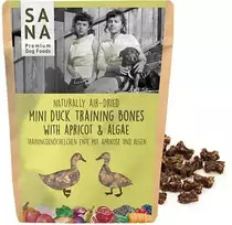 Sanadog Mini Bones antienos skanėstai su abrikosais ir dumbliais, 100 g