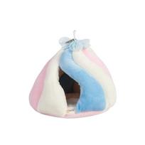 Small Pet Kennel Colorful Comfortable Hamster Hammock Cage Hamster Winter Warm Bed Pets Soft Hanging House (as the picture,S)