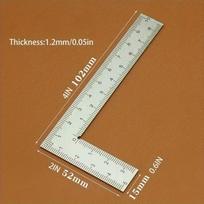Mini L-Shaped Stainless Steel Ruler - High-Precision Thick Right Angle Tool for Leather Craft & Small Measurements šviesiai pilka spalva