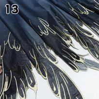 50*150cm Chinese Style Embroidery Gradient Petal Edges Heavy Industry Embroidery Designer Fabric DIY Sewing Hanfu Dress Costume 50x150cm