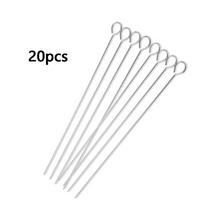 20 vnt. 20/25/30 cm nerūdijančio plieno kepsninės iešmai Daugkartiniai BBQ iešmai Roasting Goose Needle Lauko 20cm white
